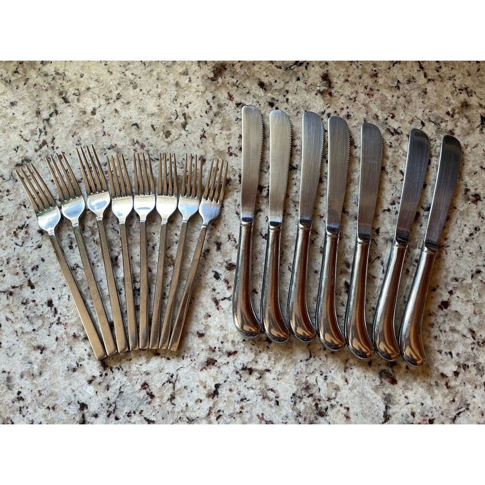 Set Of 15 Pieces Stainless Steel Dinner fork and knife